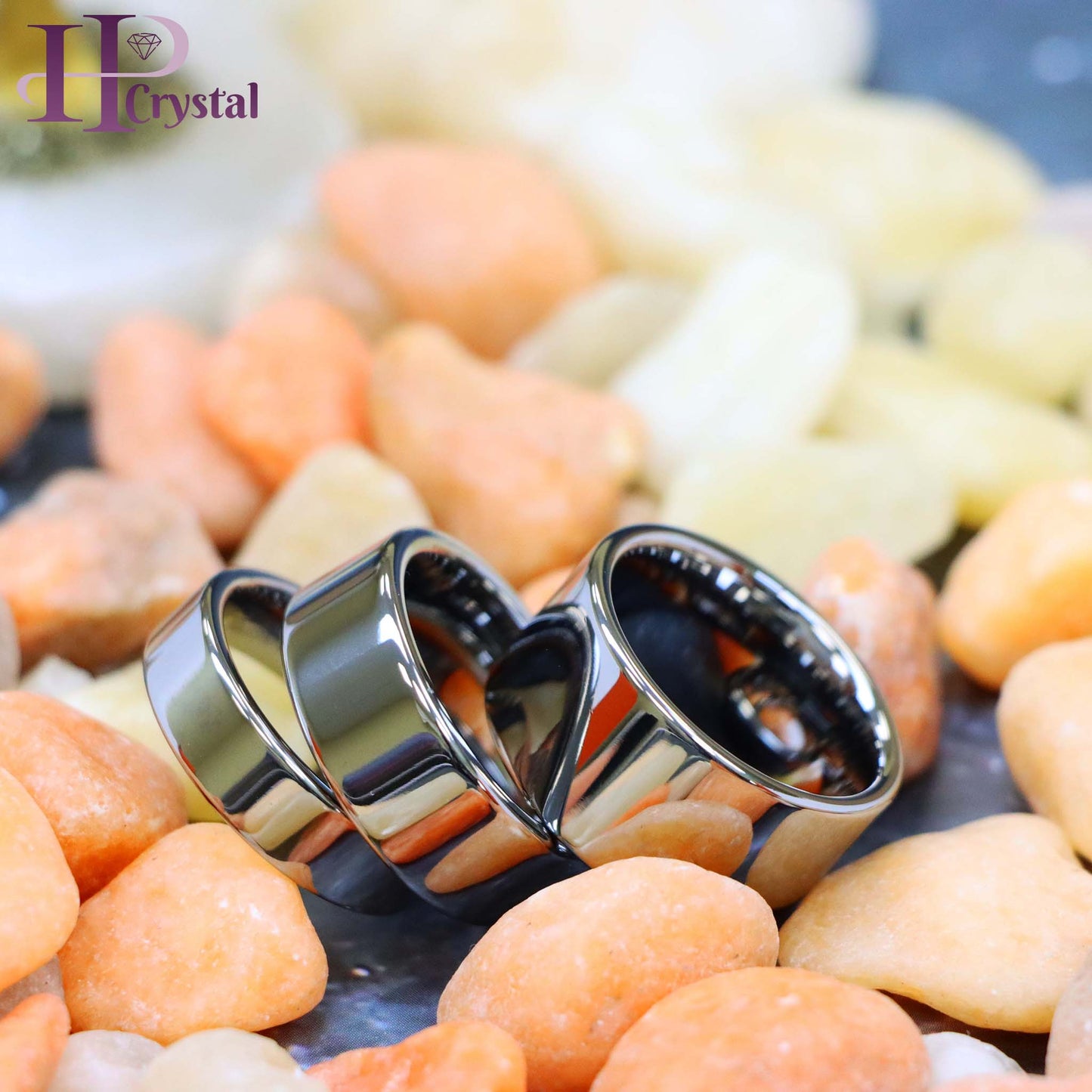 Polished Shiny Flat Pipe Cut Style Tungsten Ring