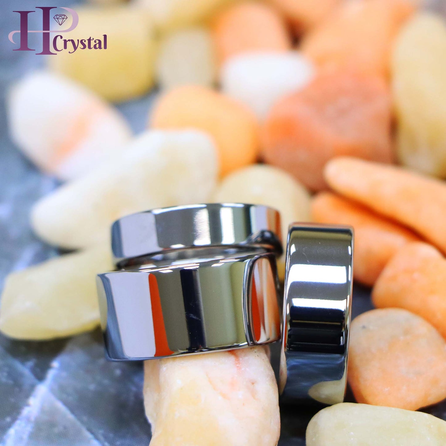 Polished Shiny Flat Pipe Cut Style Tungsten Ring