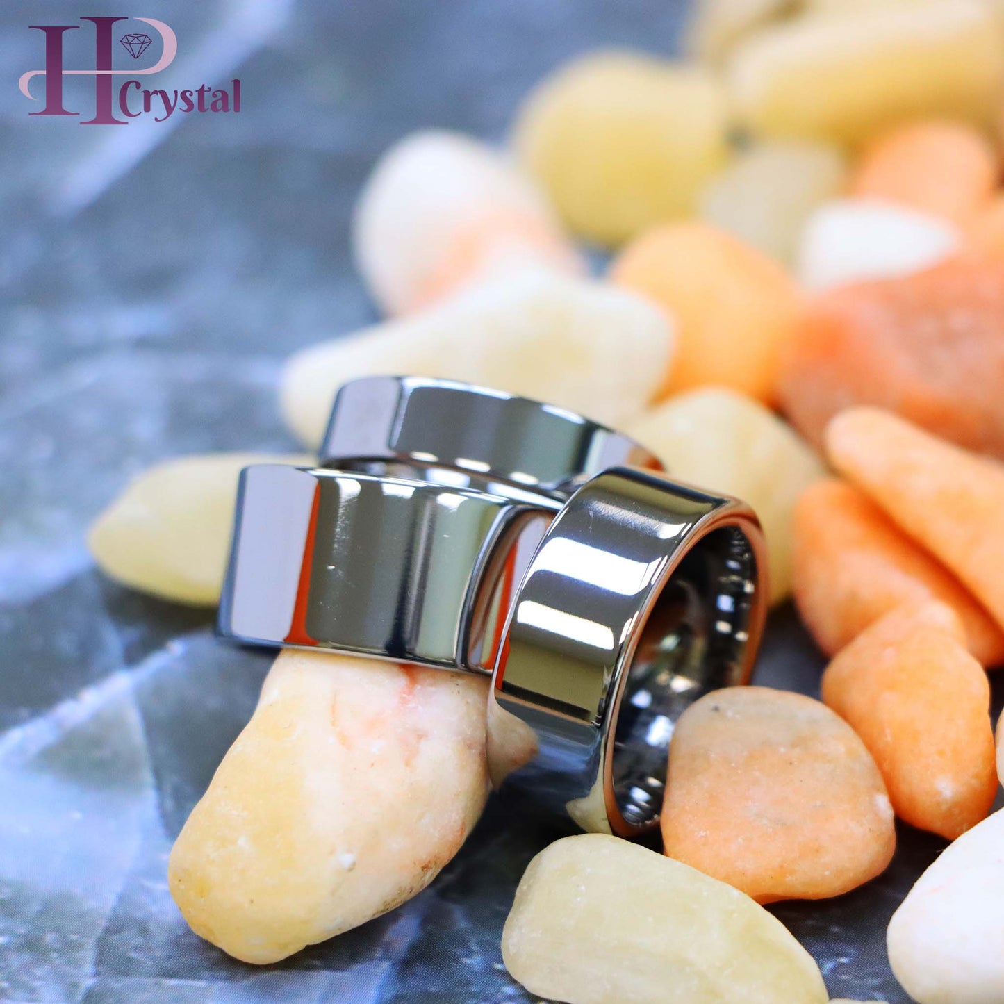 Polished Shiny Flat Pipe Cut Style Tungsten Ring