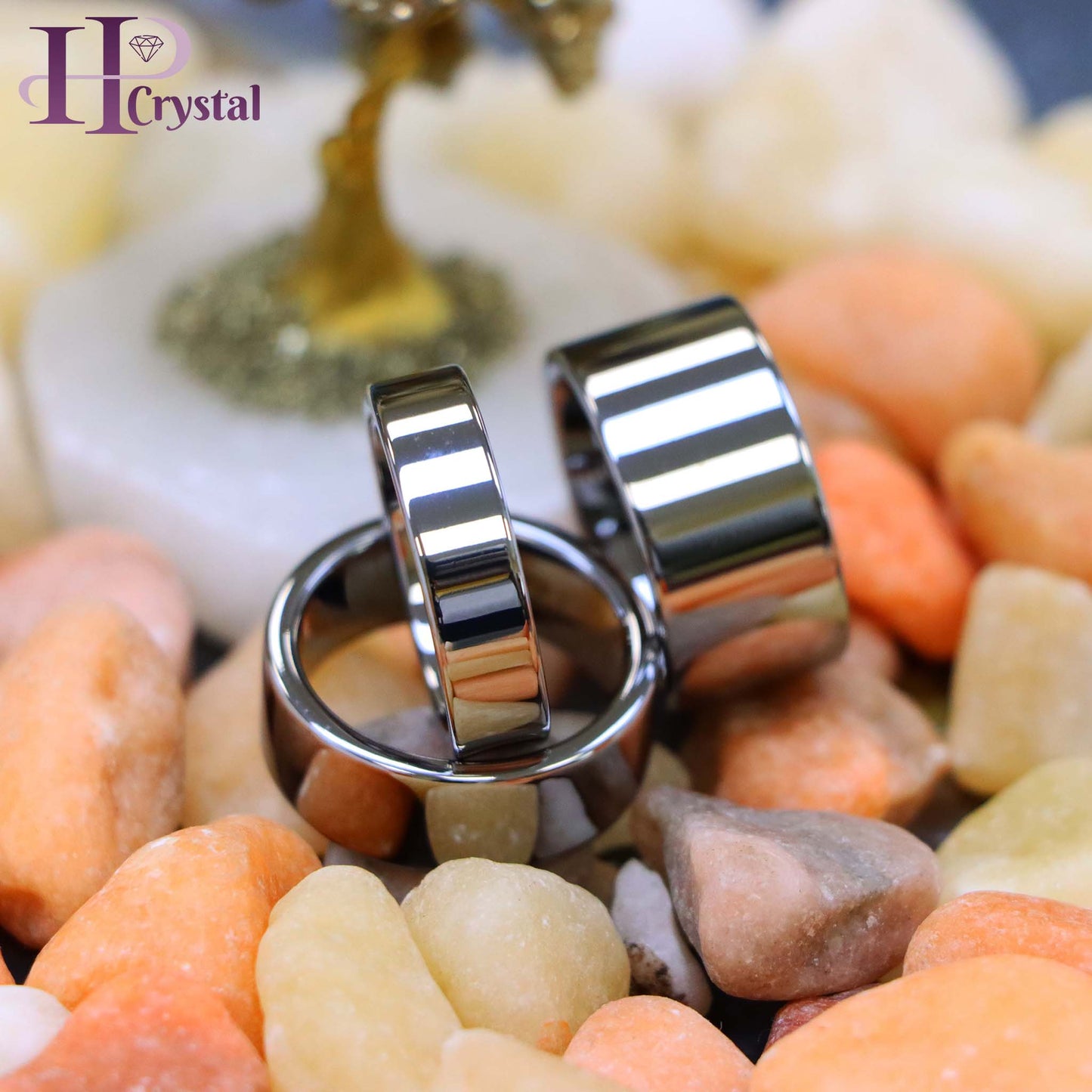 Polished Shiny Flat Pipe Cut Style Tungsten Ring