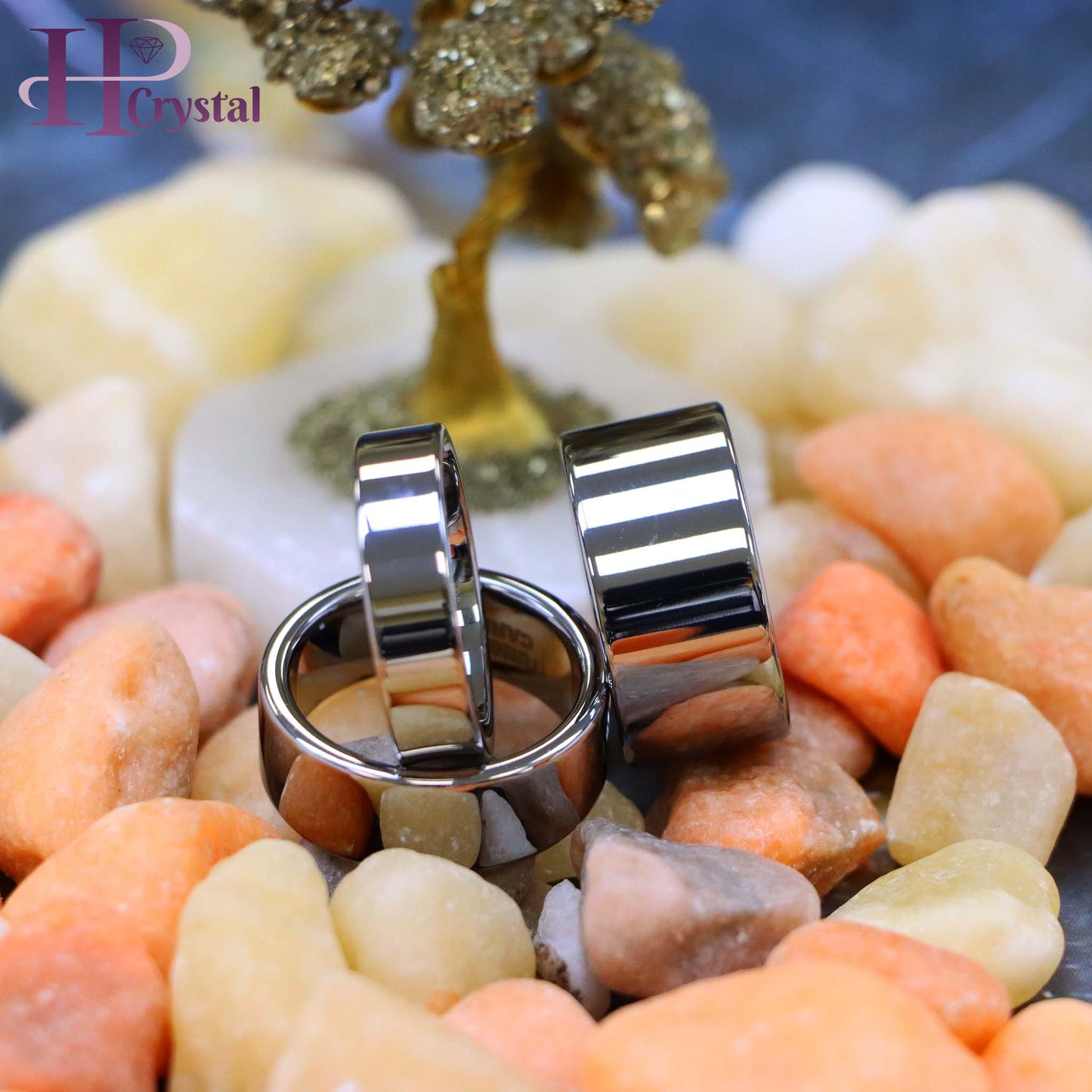 Polished Shiny Flat Pipe Cut Style Tungsten Ring