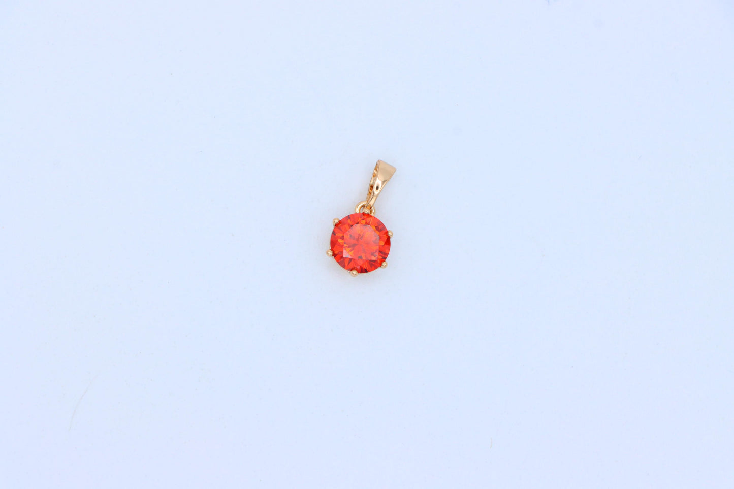 Fiery Red Round Pendant in Gold Plating with Elegant Minimal Look, XPPT1676 (2164-2)