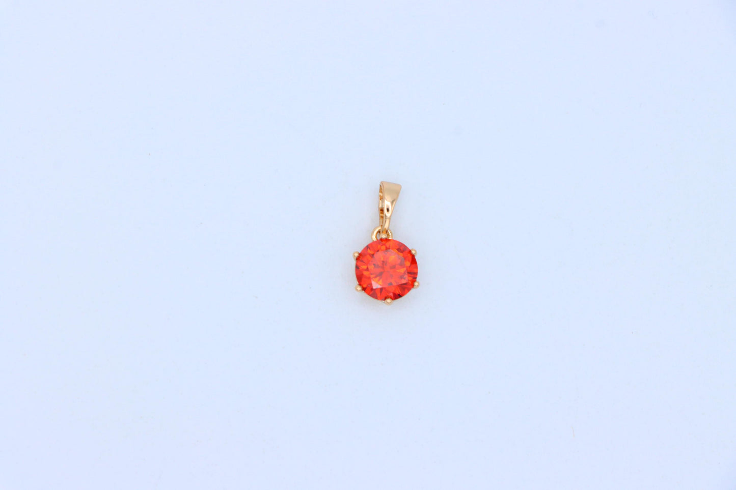Fiery Red Round Pendant in Gold Plating with Elegant Minimal Look, XPPT1676 (2164-2)