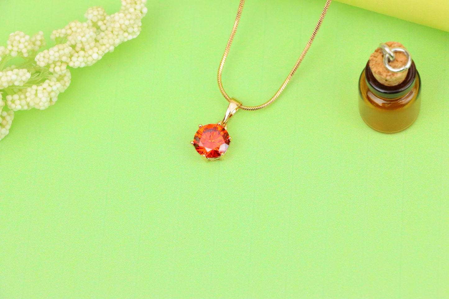 Fiery Red Round Pendant in Gold Plating with Elegant Minimal Look, XPPT1676 (2164-2)