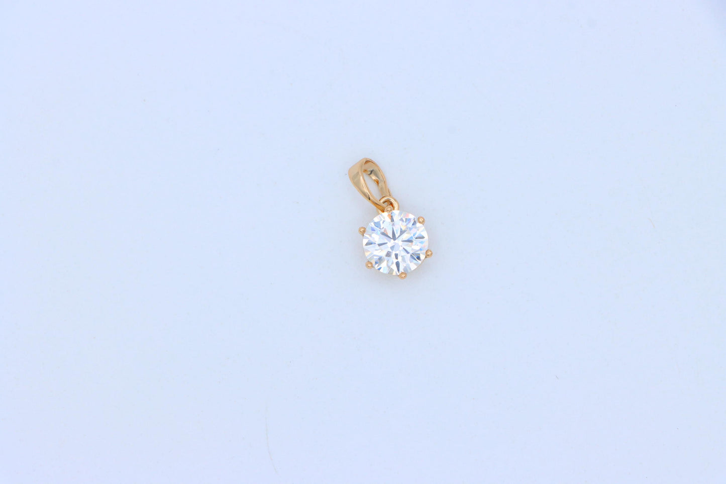 Sparkling White Round Pendant in Gold Finish for Daily Elegant Wear, XPPT1678 (2164-2)