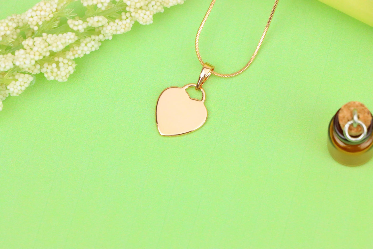 Minimalist Heart Shaped Rose Gold Pendant with Polished Finish, XPPT1533 (2142-6)