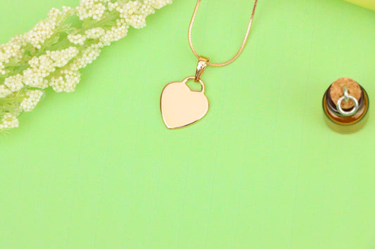 Minimalist Heart Shaped Rose Gold Pendant with Polished Finish, XPPT1533 (2142-6)