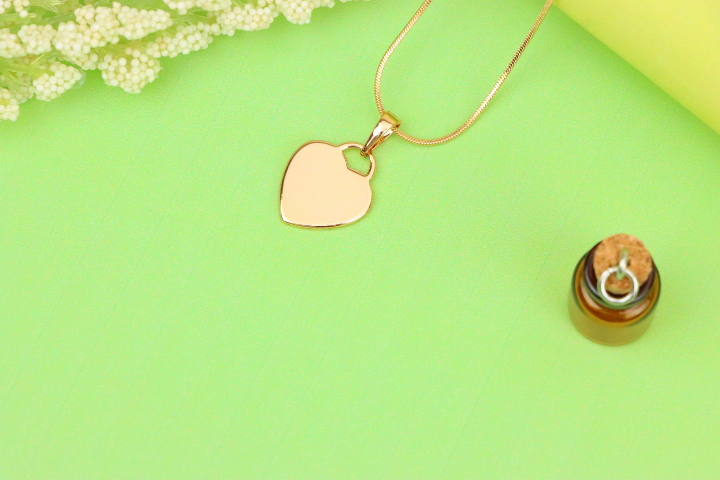 Minimalist Heart Shaped Rose Gold Pendant with Polished Finish, XPPT1533 (2142-6)