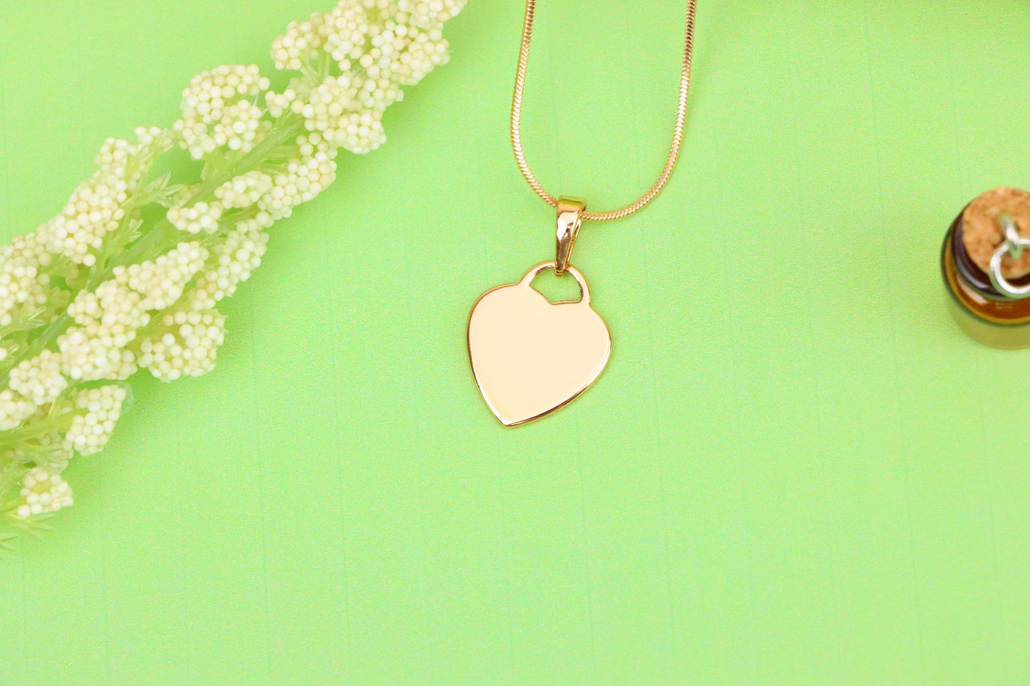 Minimalist Heart Shaped Rose Gold Pendant with Polished Finish, XPPT1533 (2142-6)