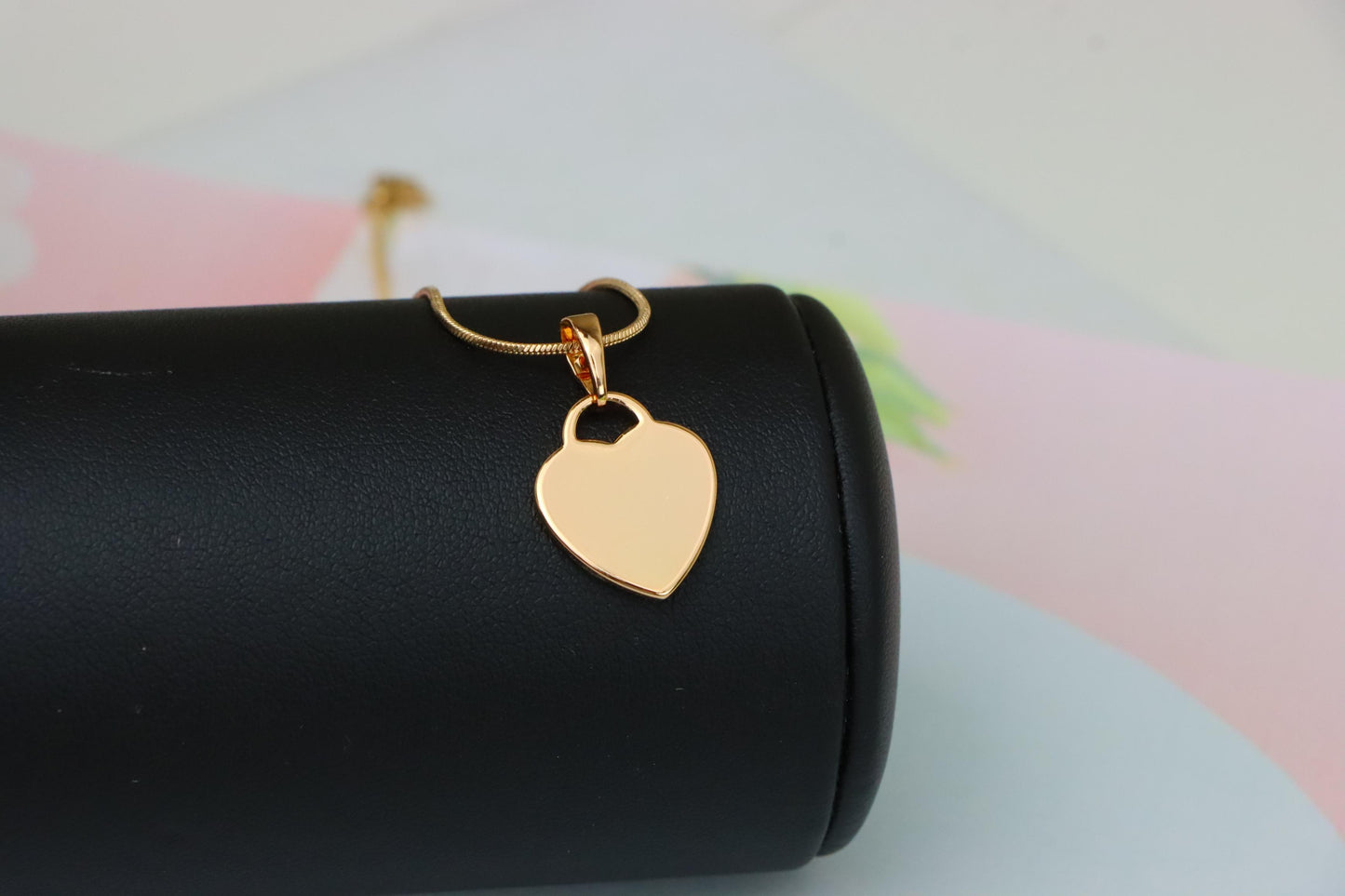 Minimalist Heart Shaped Rose Gold Pendant with Polished Finish, XPPT1533 (2142-6)