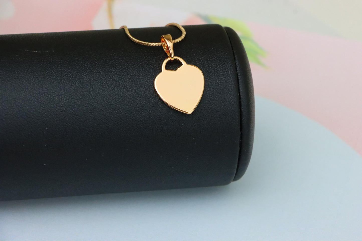Minimalist Heart Shaped Rose Gold Pendant with Polished Finish, XPPT1533 (2142-6)