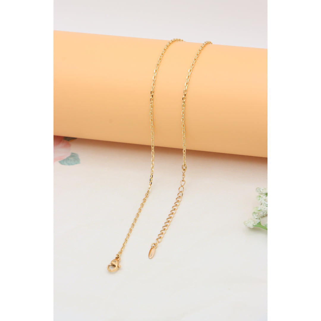 Rose Gold Plated Necklace with Red Teardrop Gemstone Pendant, XPNL0397 (2040-7)