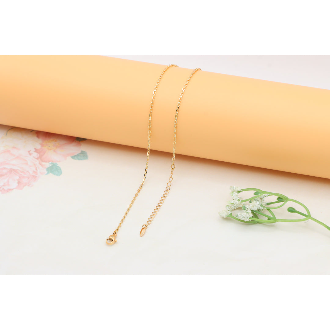 Rose Gold Plated Necklace with Red Teardrop Gemstone Pendant, XPNL0397 (2040-7)