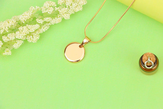 Minimalist Round Rose Gold Pendant for Everyday Layering Style, XPPT1536 (2142-9)
