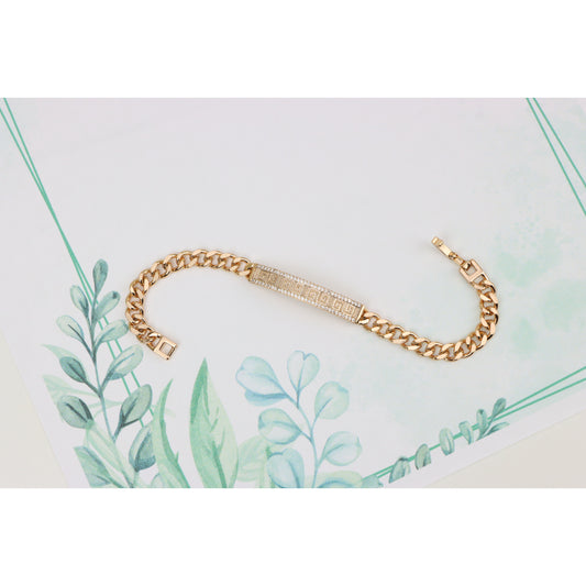Elegant Rose Gold Bracelet with Greek Key and CZ Detailing, XPBL0840 (2084-9)