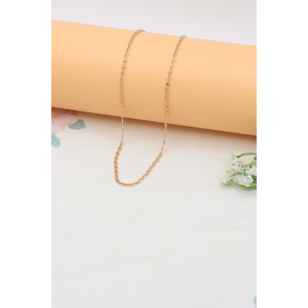 Elegant Rose Gold Necklace with Textured Chain & Adjustable Length, XPNL0402 (2041-2)