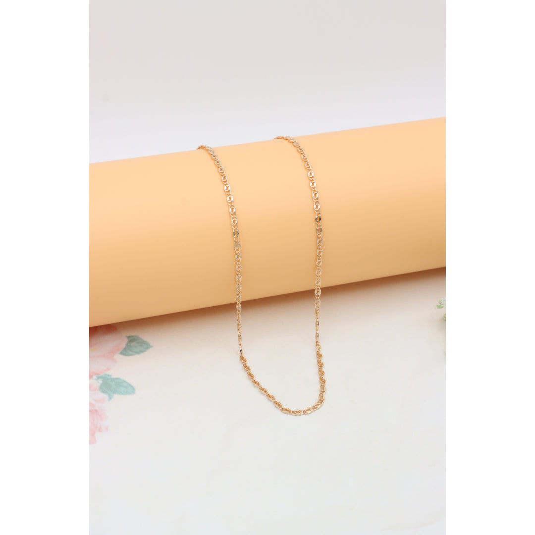 Elegant Rose Gold Necklace with Textured Chain & Adjustable Length, XPNL0402 (2041-2)