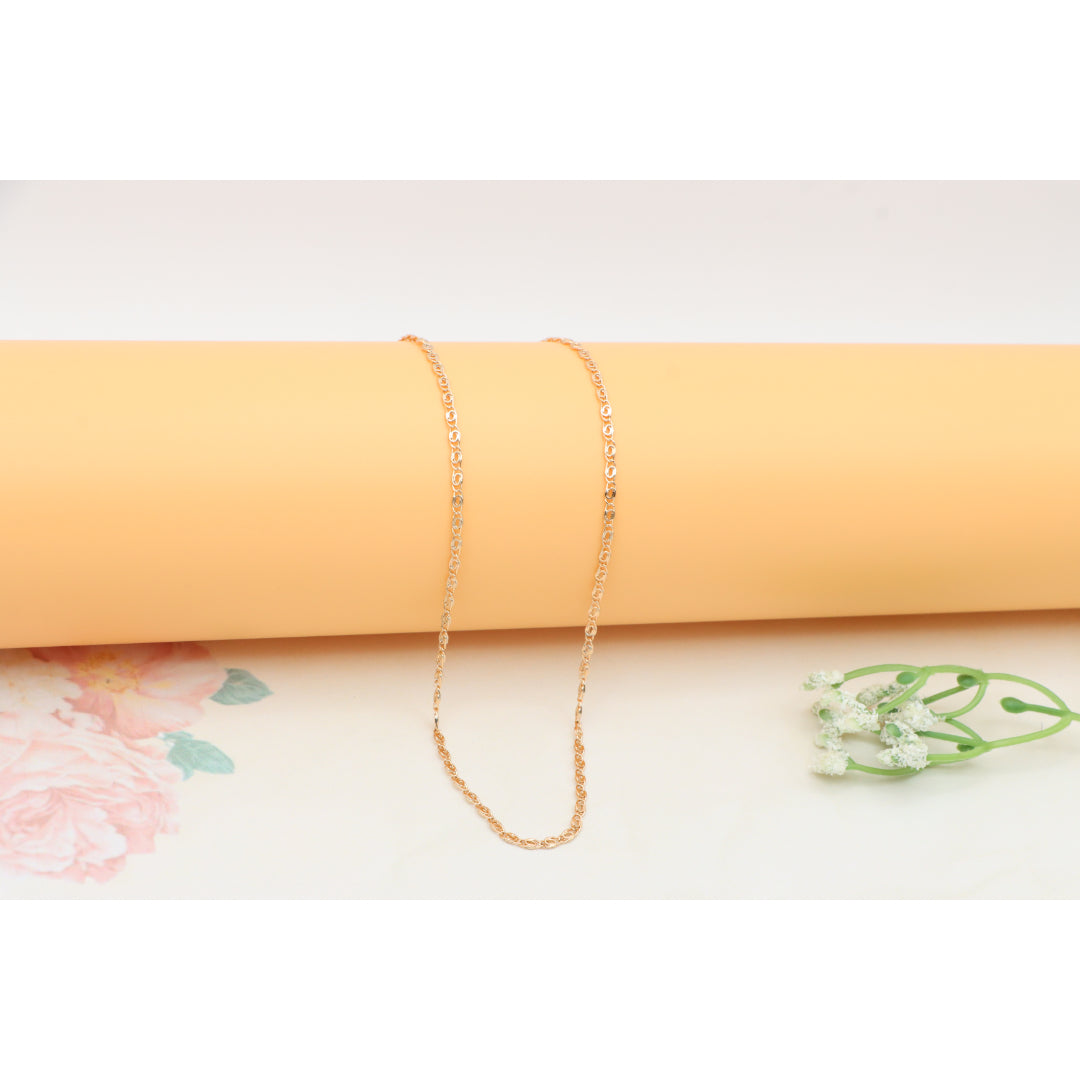 Elegant Rose Gold Necklace with Textured Chain & Adjustable Length, XPNL0402 (2041-2)