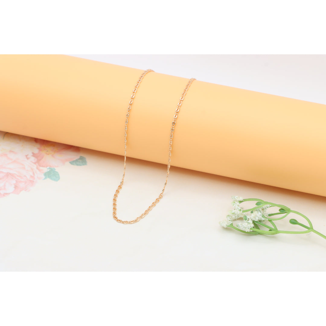 Elegant Rose Gold Necklace with Textured Chain & Adjustable Length, XPNL0402 (2041-2)