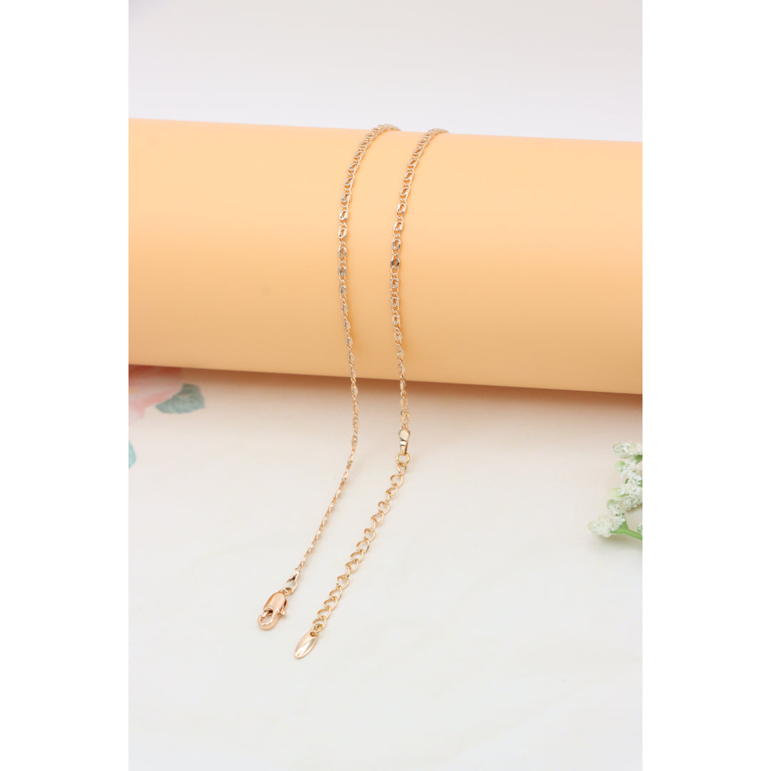Elegant Rose Gold Necklace with Textured Chain & Adjustable Length, XPNL0402 (2041-2)