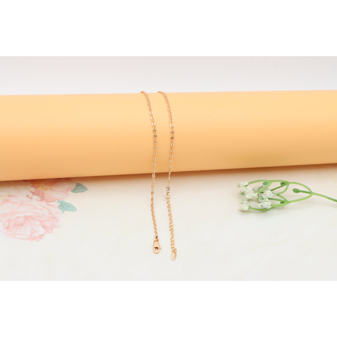 Elegant Rose Gold Necklace with Textured Chain & Adjustable Length, XPNL0402 (2041-2)