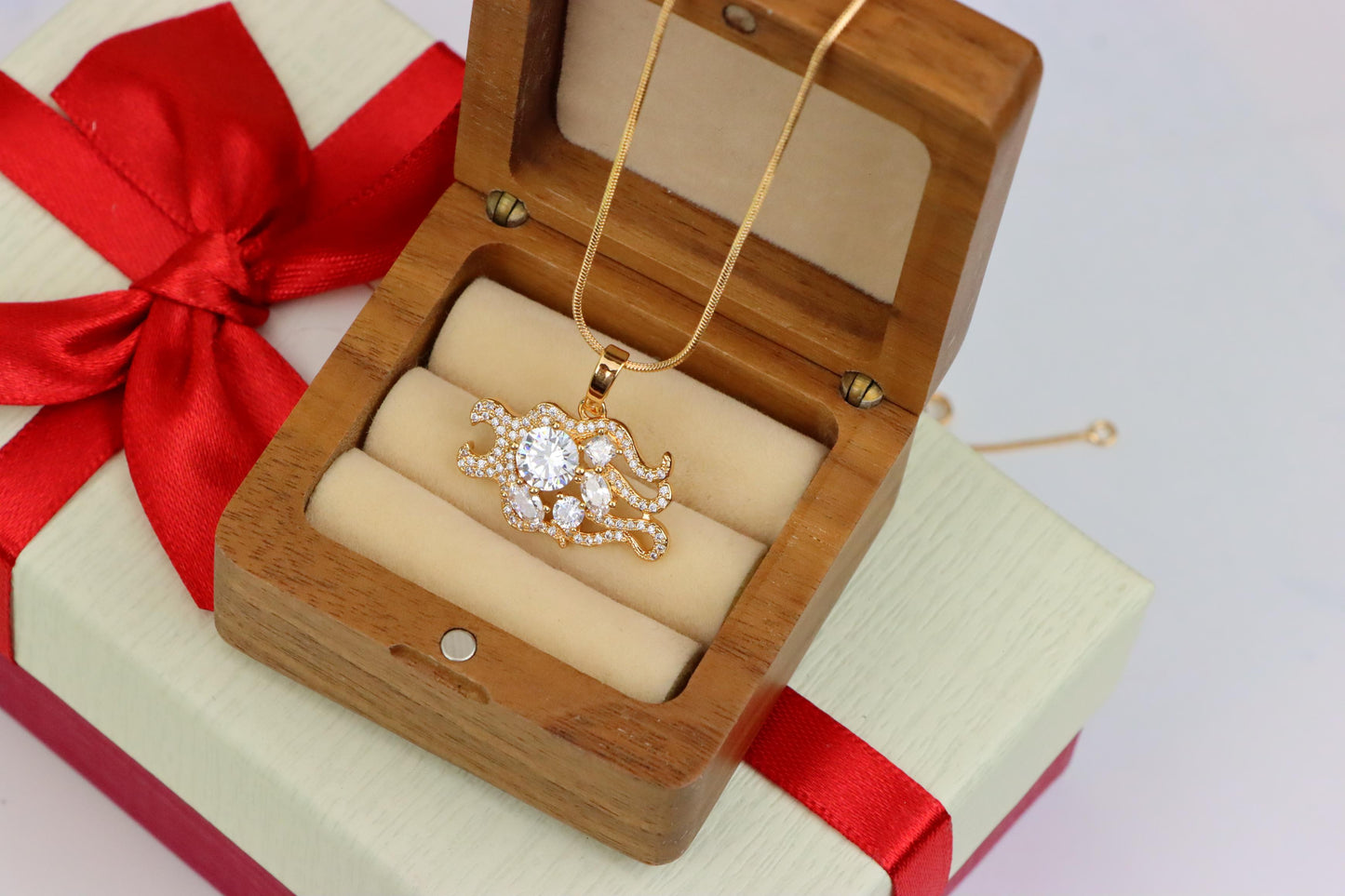 Rose Gold Sparkling Mermaid Tail Pendant with White CZ Crystals, XPPT1539 (2143-2)