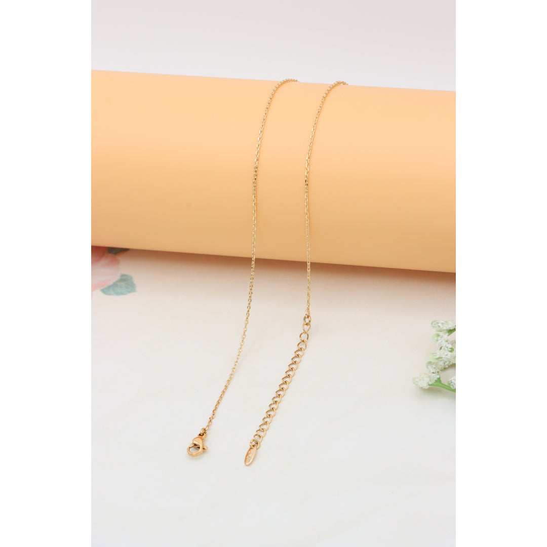 Elegant Rose Gold Necklace with Crystal Leaf Charm, XPNL0404 (2041-4)