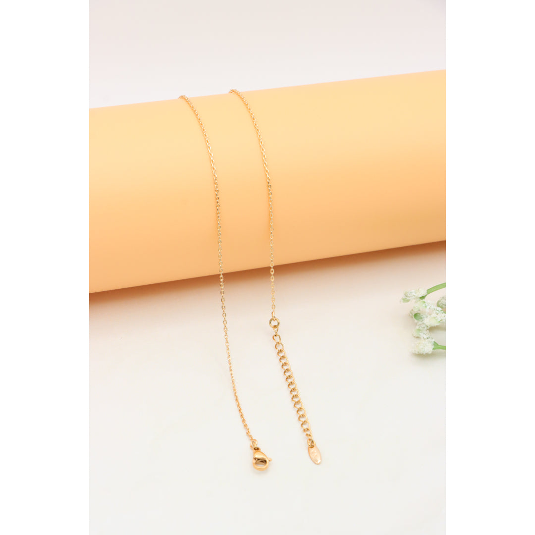 Elegant Rose Gold Necklace with Crystal Leaf Charm, XPNL0404 (2041-4)