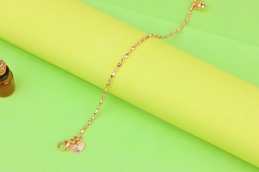 Minimal Rose Gold Anklet with Bead Chain, XPAL1165 (2117-4)