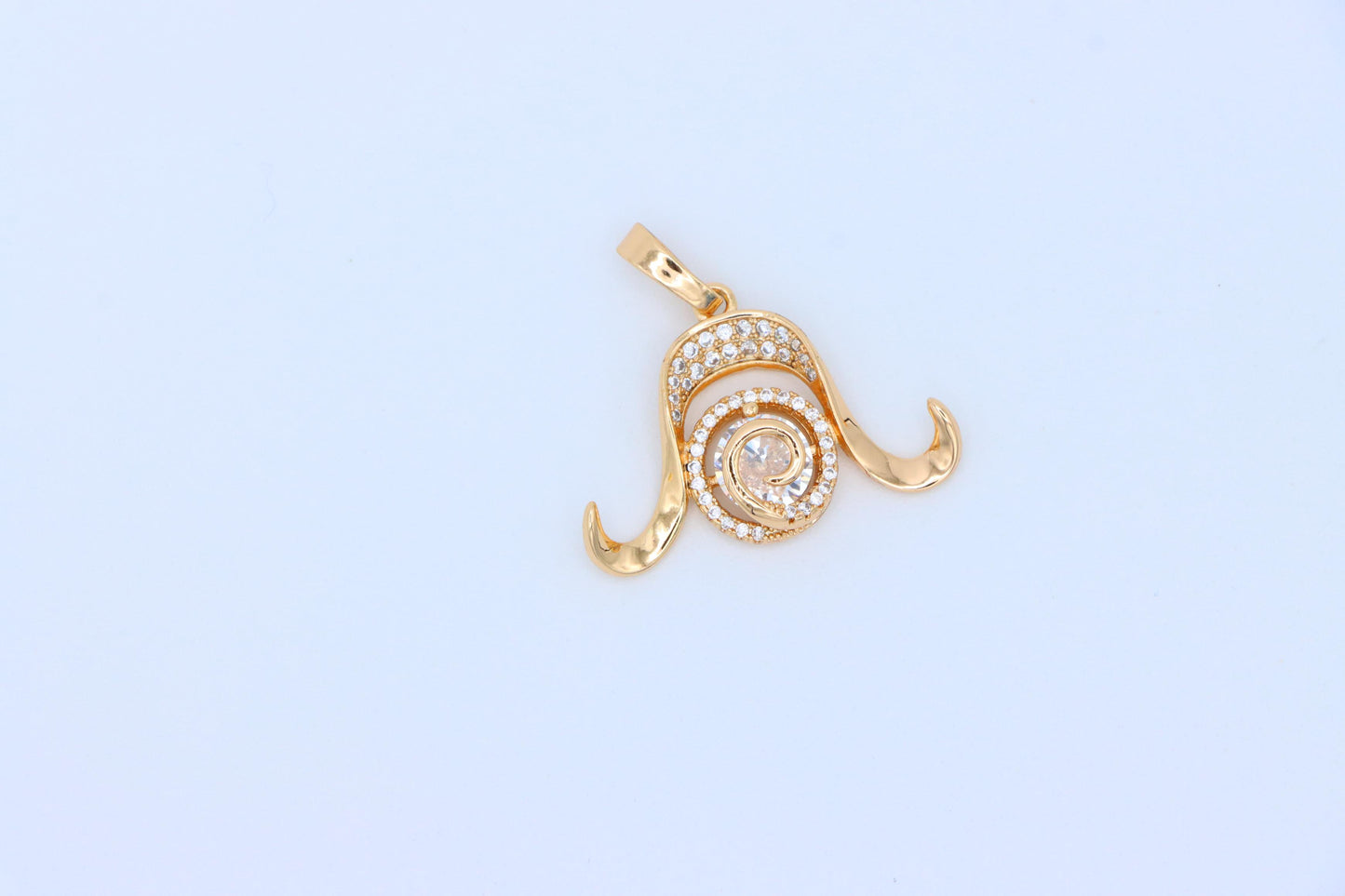 Rose Gold Taurus Zodiac Pendant with Sparkling CZ and Curved Horns, XPPT1544 (2143-2)