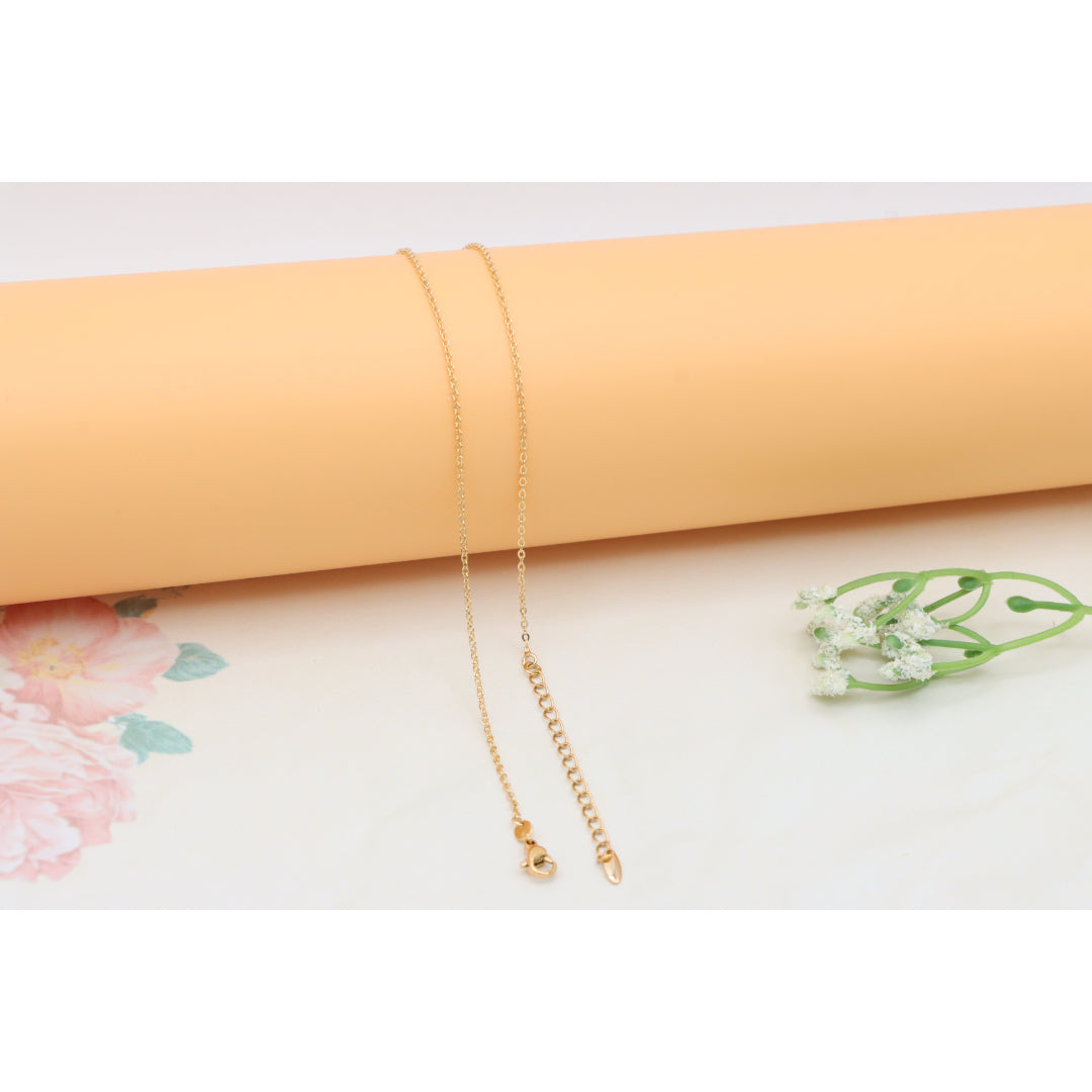 Rose Gold Round Pendant Necklace with Colorful Stone Detailing, XPNL0409 (2041-9)