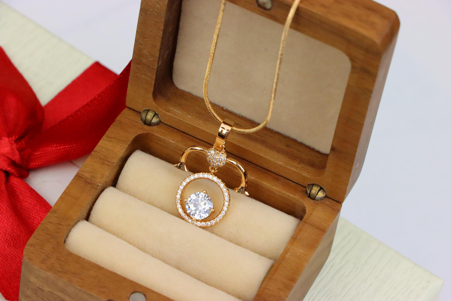Rose Gold Aries Zodiac Pendant with Shimmering CZ and Horn Motif, XPPT1545 (2143-2)