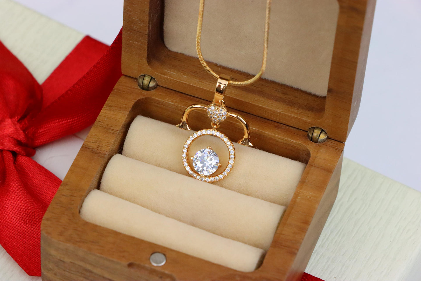 Rose Gold Aries Zodiac Pendant with Shimmering CZ and Horn Motif, XPPT1545 (2143-2)