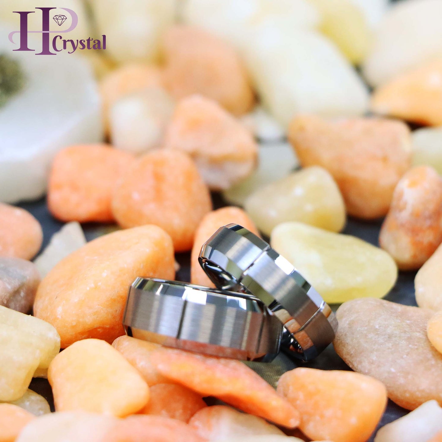Multiple Vertical Grooves Brushed Center Tungsten Ring