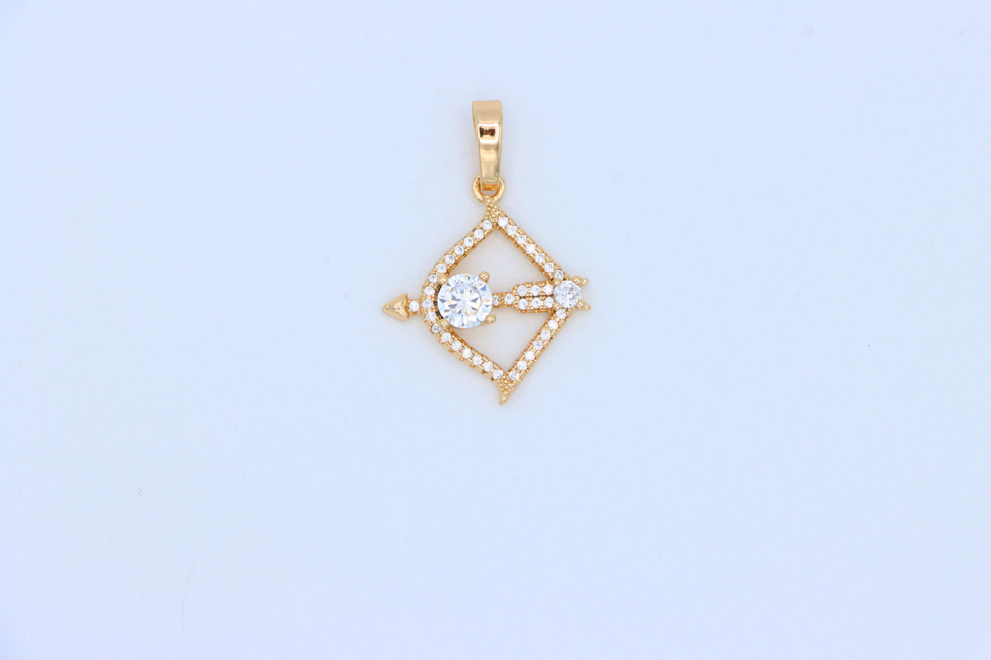 Rose Gold Sagittarius Arrow Pendant with Sparkling CZ Detailing, XPPT1547 (2143-2)