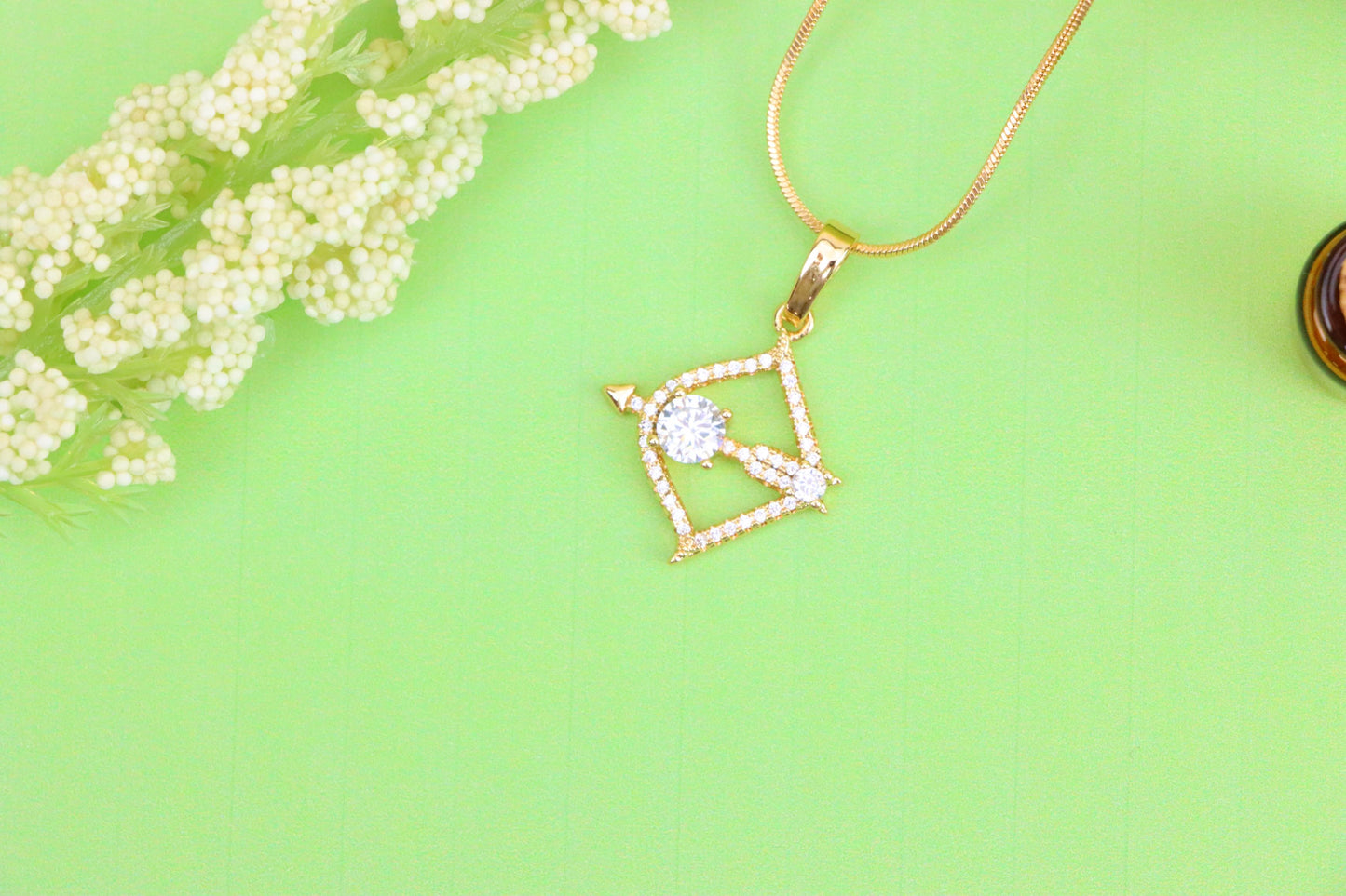 Rose Gold Sagittarius Arrow Pendant with Sparkling CZ Detailing, XPPT1547 (2143-2)