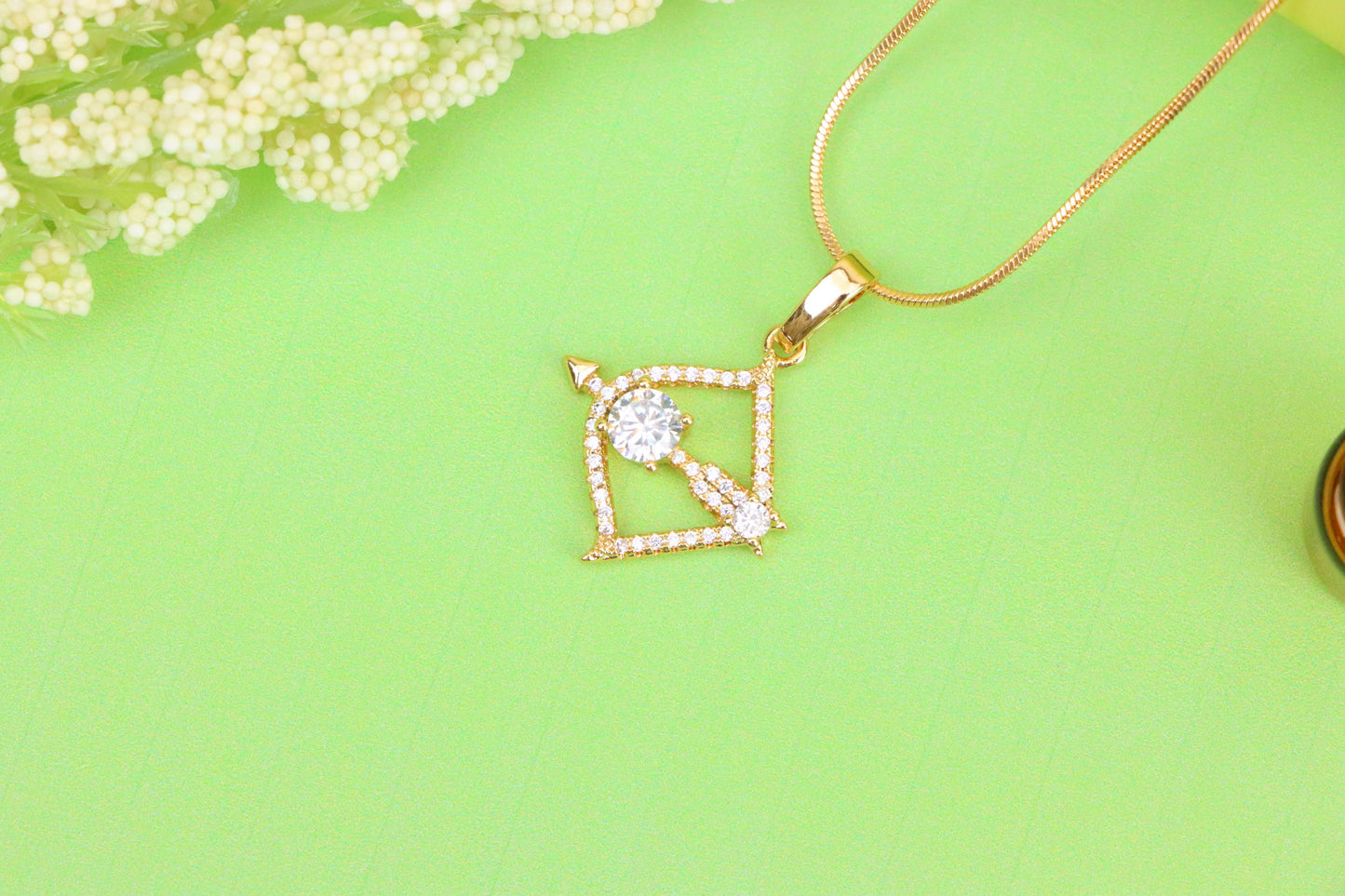 Rose Gold Sagittarius Arrow Pendant with Sparkling CZ Detailing, XPPT1547 (2143-2)