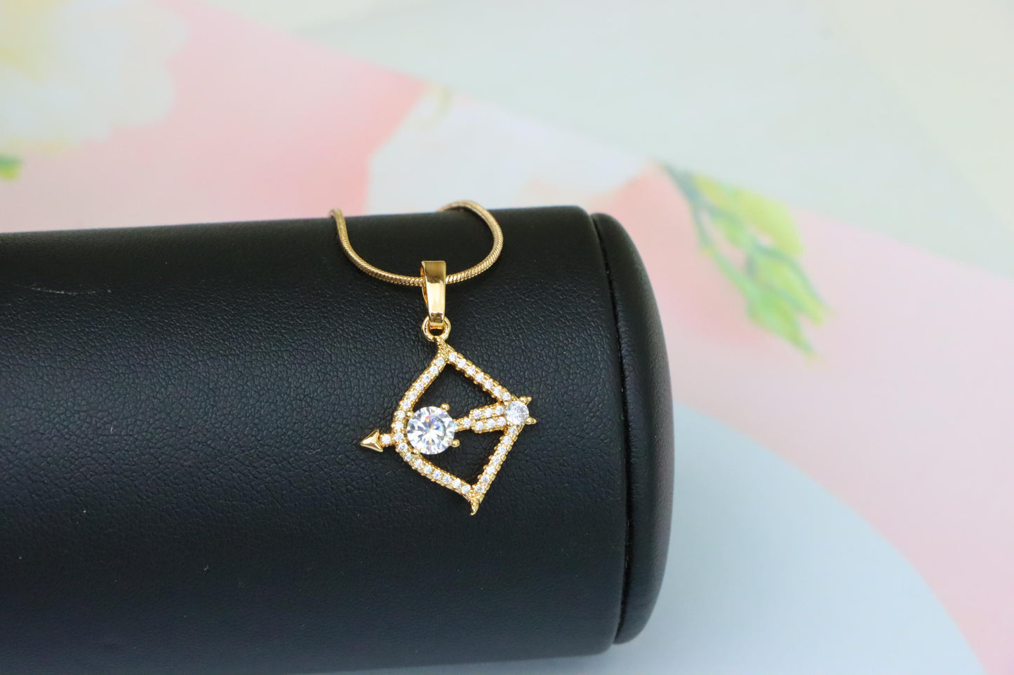 Rose Gold Sagittarius Arrow Pendant with Sparkling CZ Detailing, XPPT1547 (2143-2)
