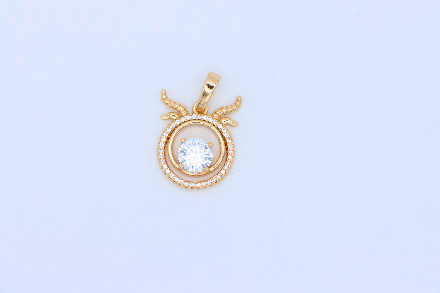 Rose Gold Taurus Pendant with Sparkling Cubic Zirconia Accent, XPPT1549 (2143-2)
