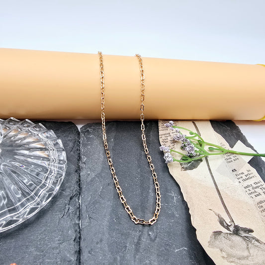 Rose Gold Chain Necklace – 19.7" Gold Plated Dainty Unisex Jewelry, XPNL0002 (2001-2)