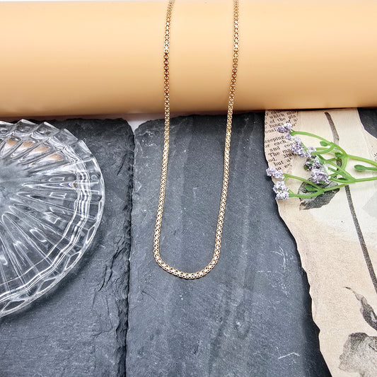 Rose Gold Plated Brass Chain Necklace - Elegant 23.6 Inch Design, XPNL0003 (2001-3)