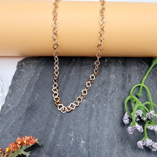 Geometric Rose Gold Chain Necklace – 19.7 Inch Modern Design, XPNL0006 (2001-6)