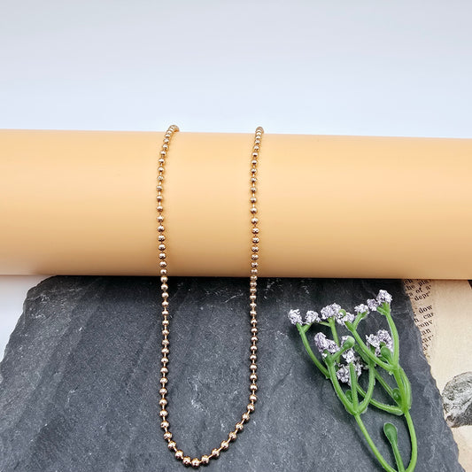 Textured Rose Gold Ball Chain Necklace – 17.7 Inch Radiant Finish, XPNL0011 (2002-1)