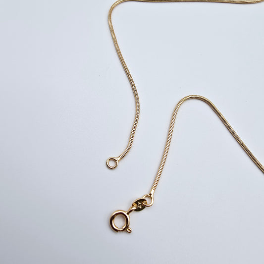 Minimalist Rose Gold Snake Chain Necklace, 18 Inch, Gold Plated Brass, XPNL0017 (2002-7)