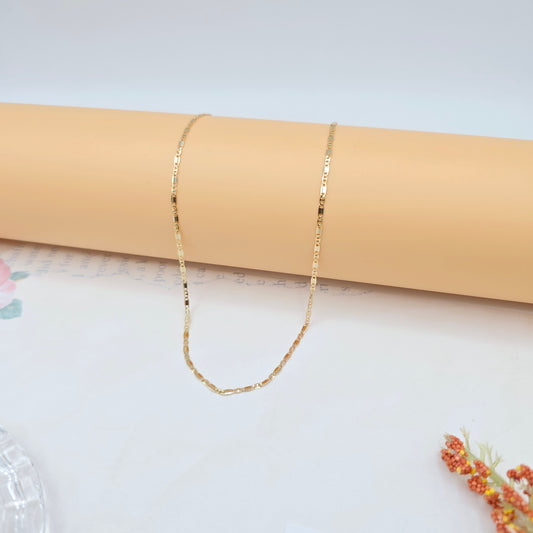 Rose Gold Dainty Box Link Chain Necklace – 45cm / 17.7 Inch Shine, XPNL0023 (2003-3)