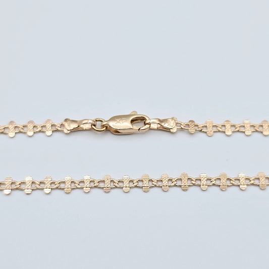 Rose Gold Plated Brass Necklace with Elegant Pattern – 17.7 Inches, XPNL0024 (2003-4)