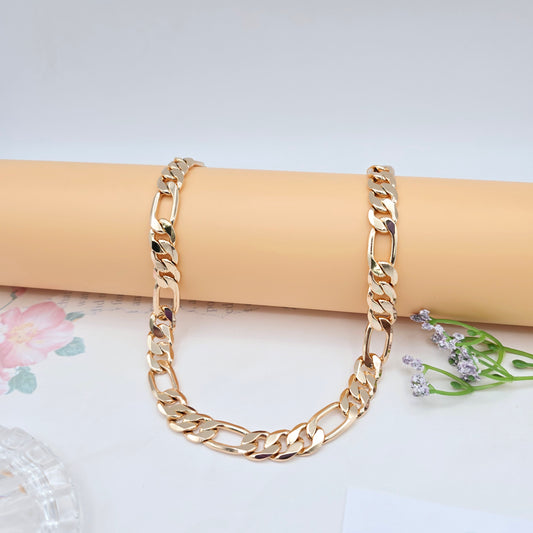 Bold Rose Gold Cuban Link Chain Necklace, 19.7 Inch Luxe Design, XPNL0031 (2004-1)