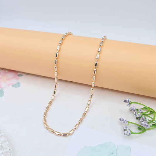 Stylish Rose Gold Barrel Link Chain Necklace, 19.7 Inch Unique Look, XPNL0034 (2004-4)