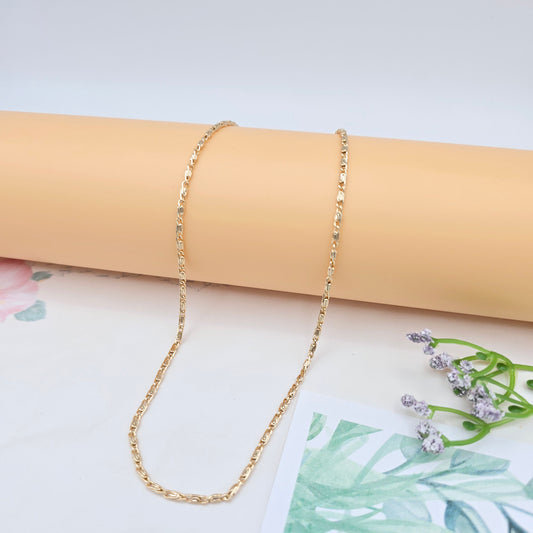 Twisted Rose Gold Chain Necklace for Women, 17.7 Inch Elegant Shine, XPNL0037 (2004-7)