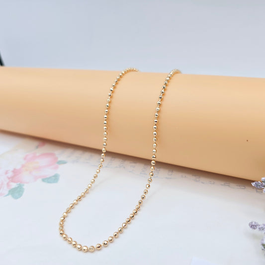 Elegant Rose Gold Ball Bead Necklace with 45cm Length (17.7 Inches), XPNL0051 (2006-1)